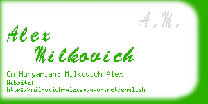 alex milkovich business card